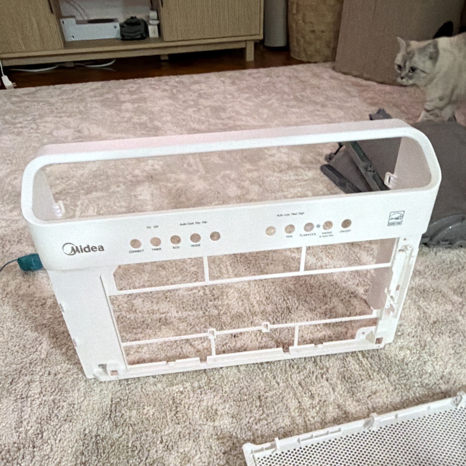 OEM Front Panel Housing Set for Midea U-Shaped Window AC MAW12V3QWTQC White