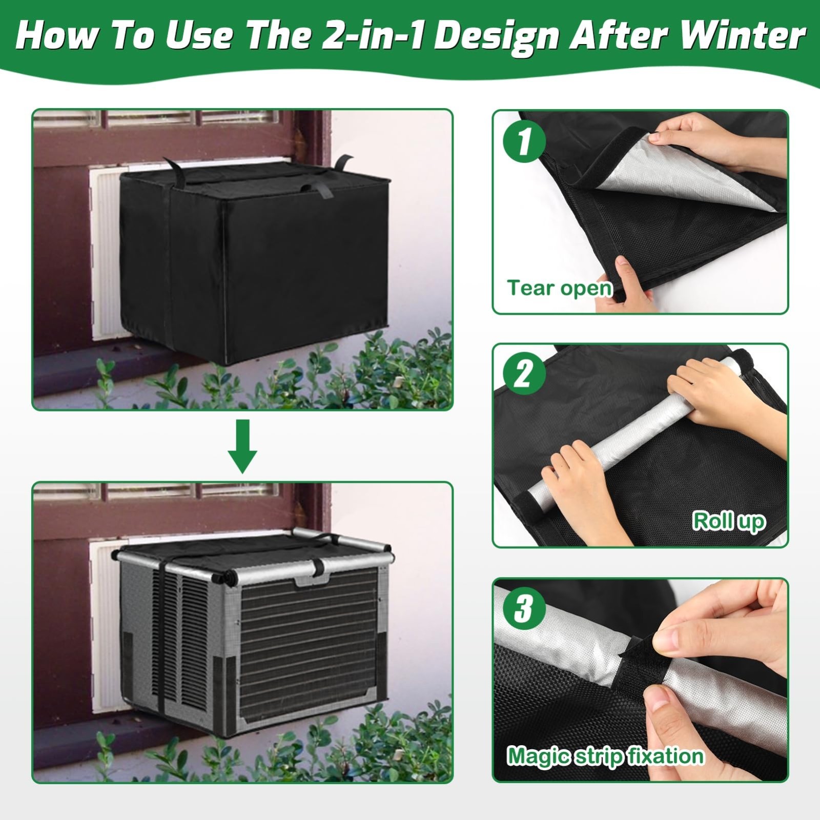 Outdoor Mesh Window Air Conditioner Cover – Waterproof, Dustproof, Insect Protec