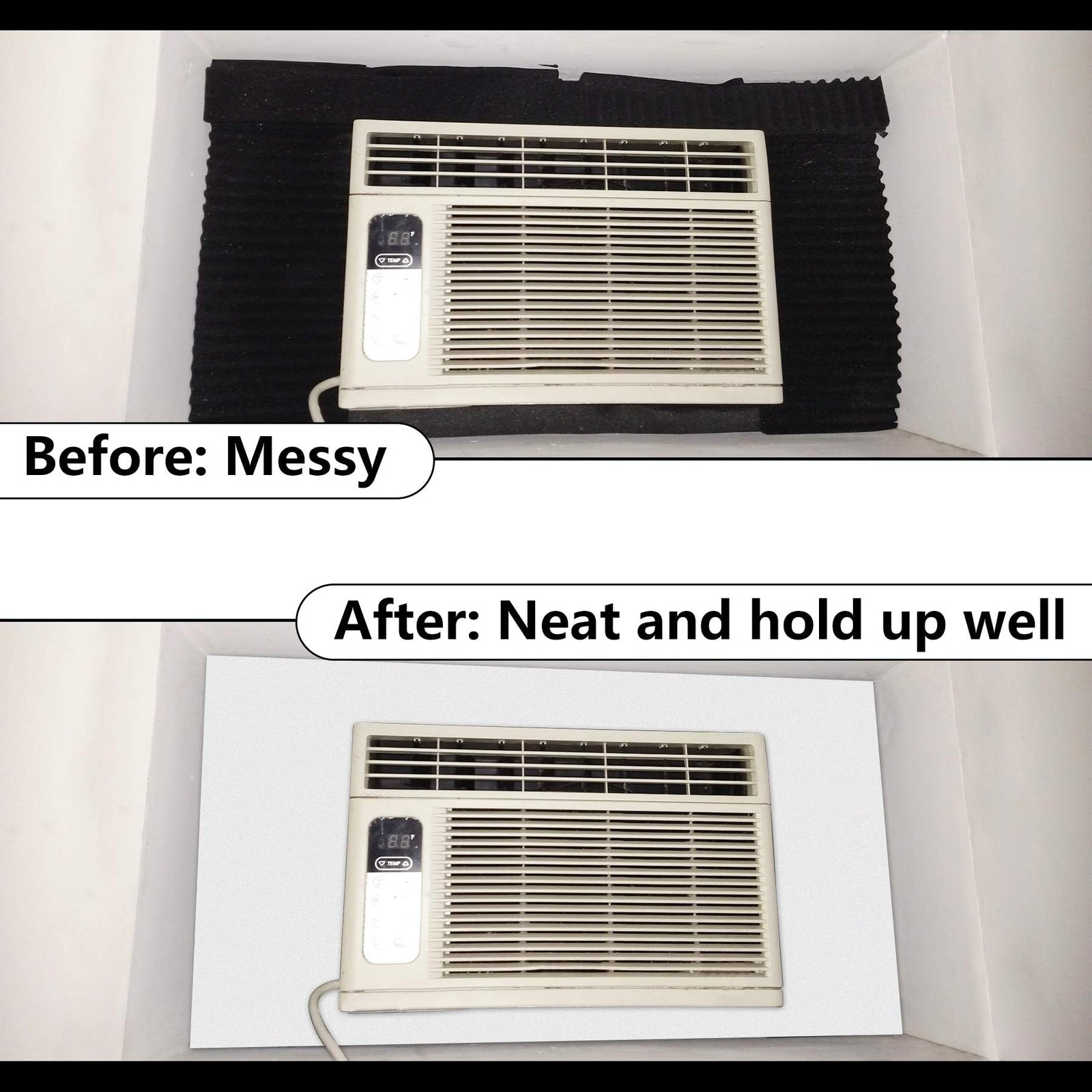 BJADE’S Window Air Conditioner Side Insulated Foam Panel, One-piece Full Surr…
