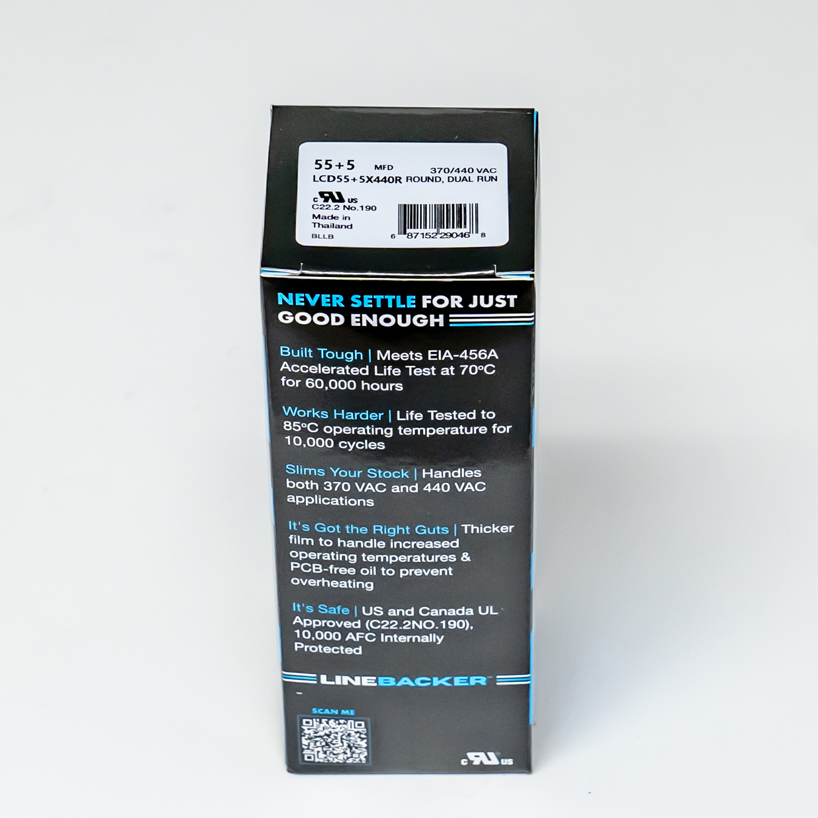 Supco Capacitor Round Dual Run 55 + 5 uf mfd 370/440 Volts for HVAC Motors