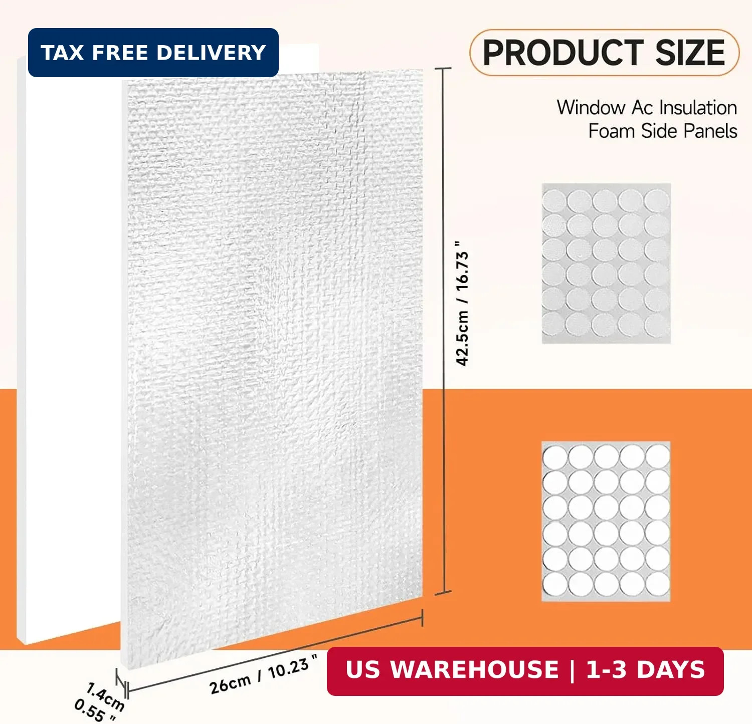 Window Air Conditioner Insulated Foam Panels, Winter Surround Insulation Side Pa