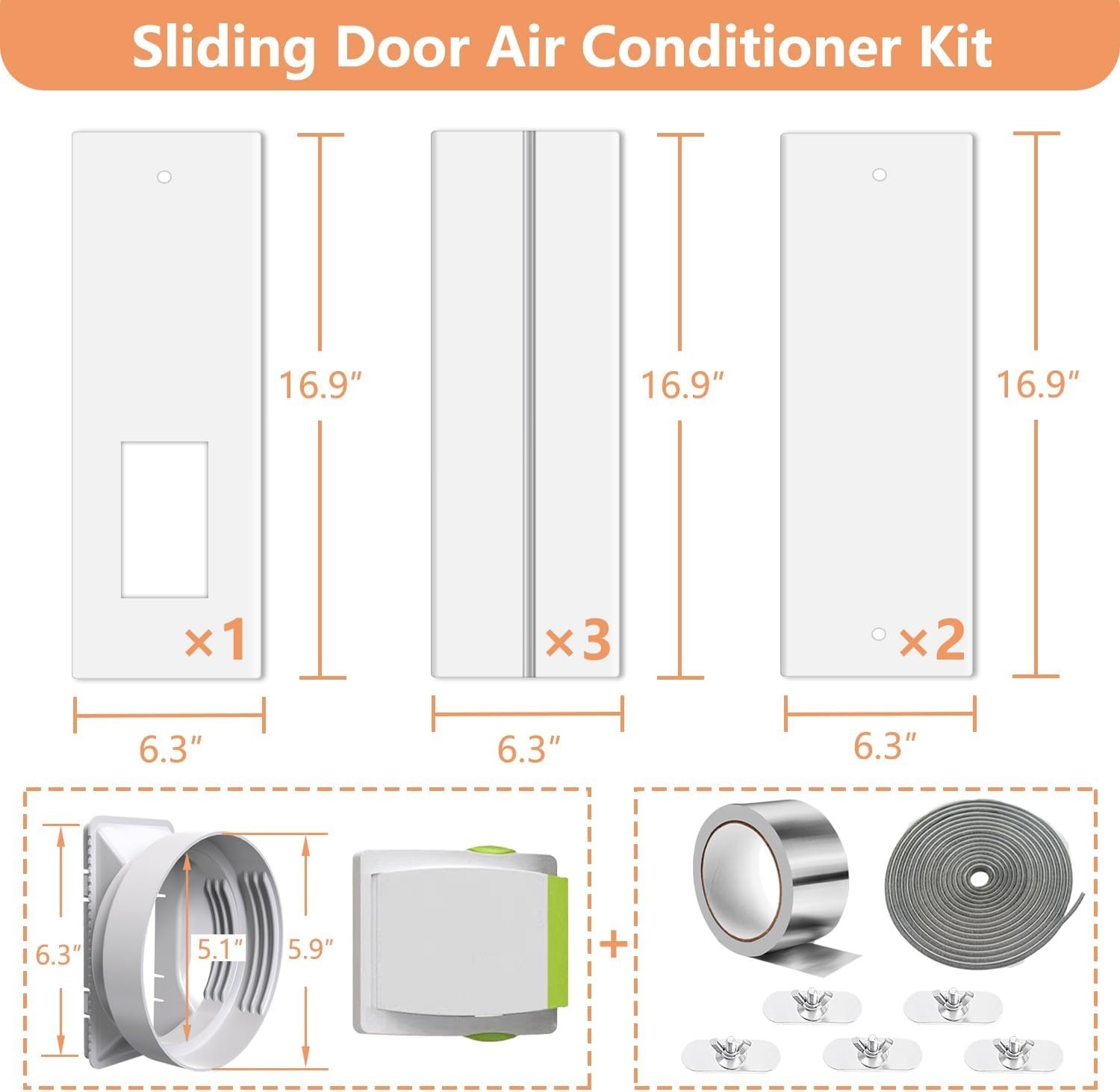 Portable AC Vent Kit for Sliding Doors – Energy Saving Seal