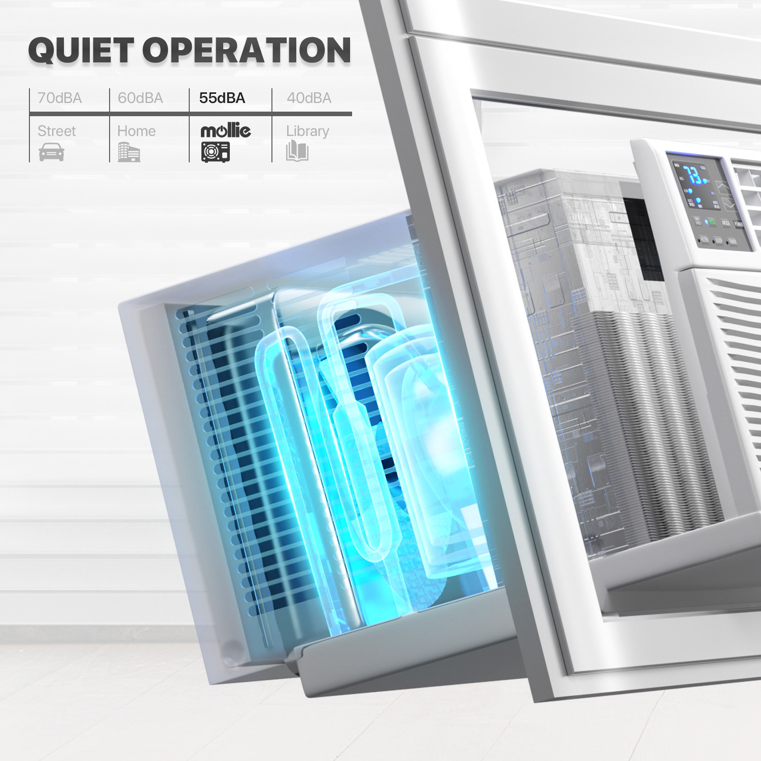 8000-12000 BTU Window Air Conditioner Ultra Quiet Dehumidifier Fan 110V AC Unit