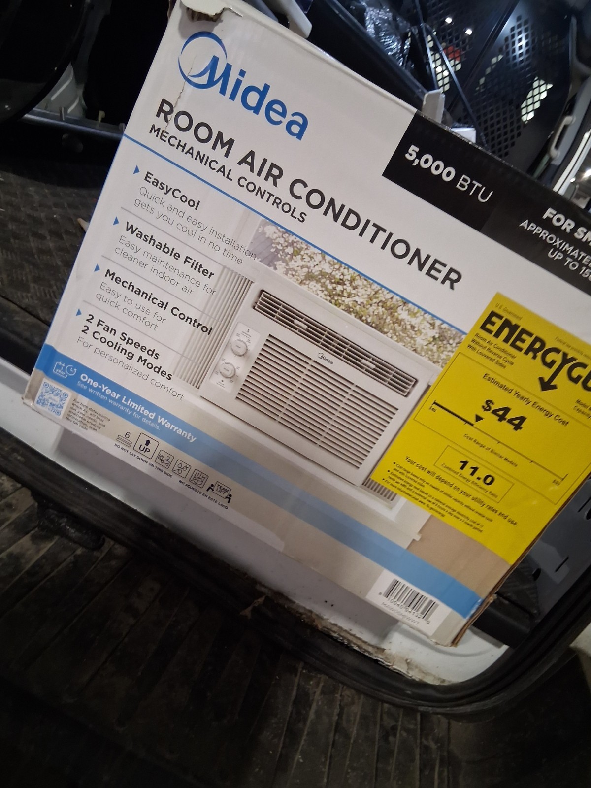 Midea 5000 BTU Window Air Conditioner Mechanical Controls Washable Filter