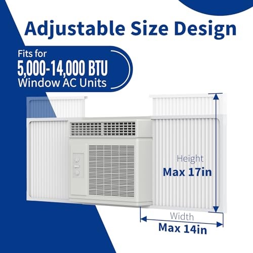 Window Air Conditioner Side Panel with Adjustable Frame, 1 Count (Pack of 1)