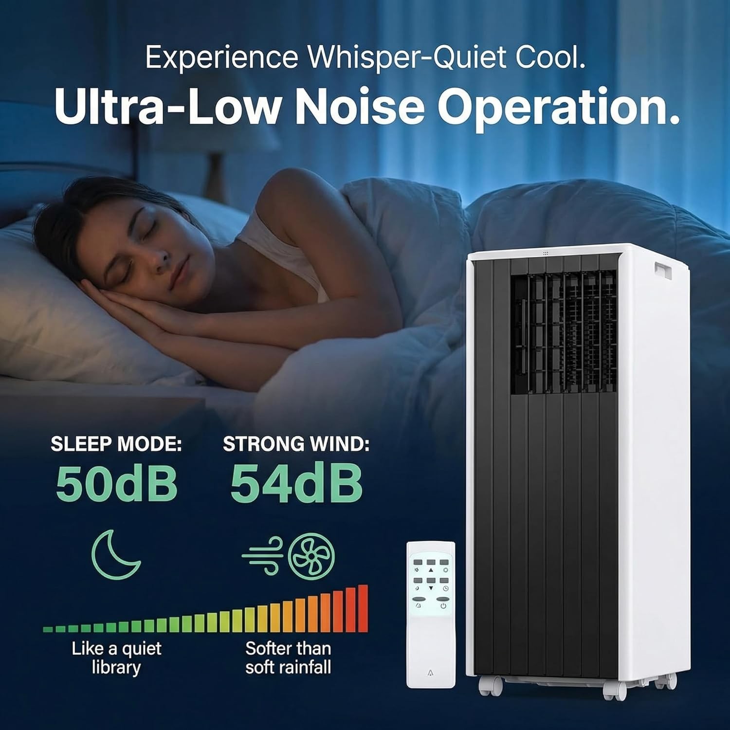 ✅8000 BTU Portable Air Conditioners, 3-in-1 Cools Large Rooms, Quiet AC with Fan