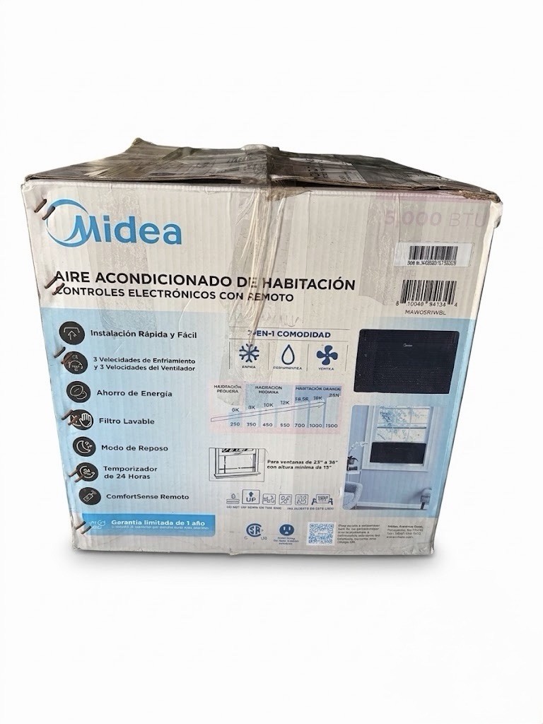 Midea 5,000 BTU Window Air Conditioner Black Remote Electronic Timer Sleep Mode