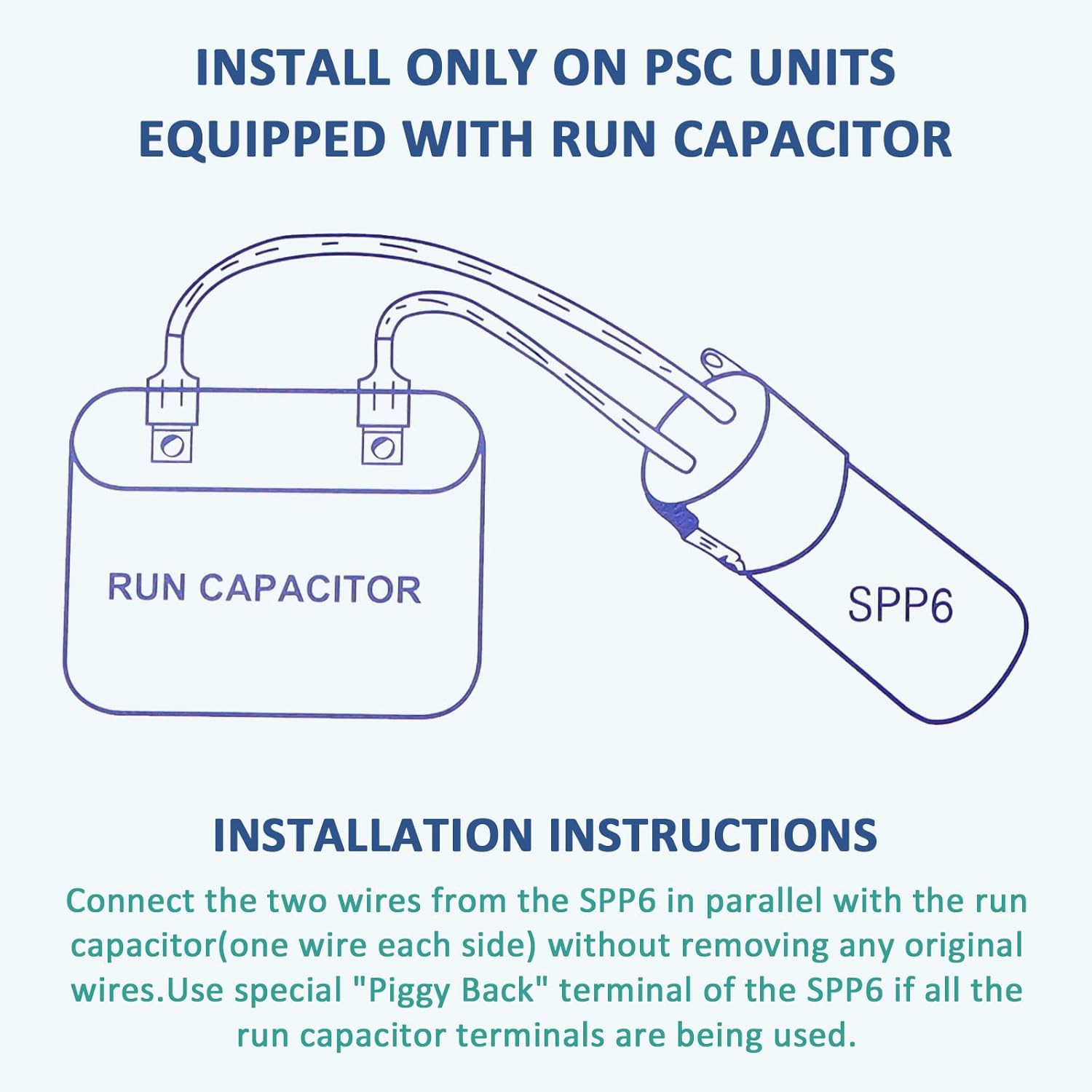 SPP6 Hard Start Kit Capacitor for Air Conditioner AC Window Unit 4000-120000BTU