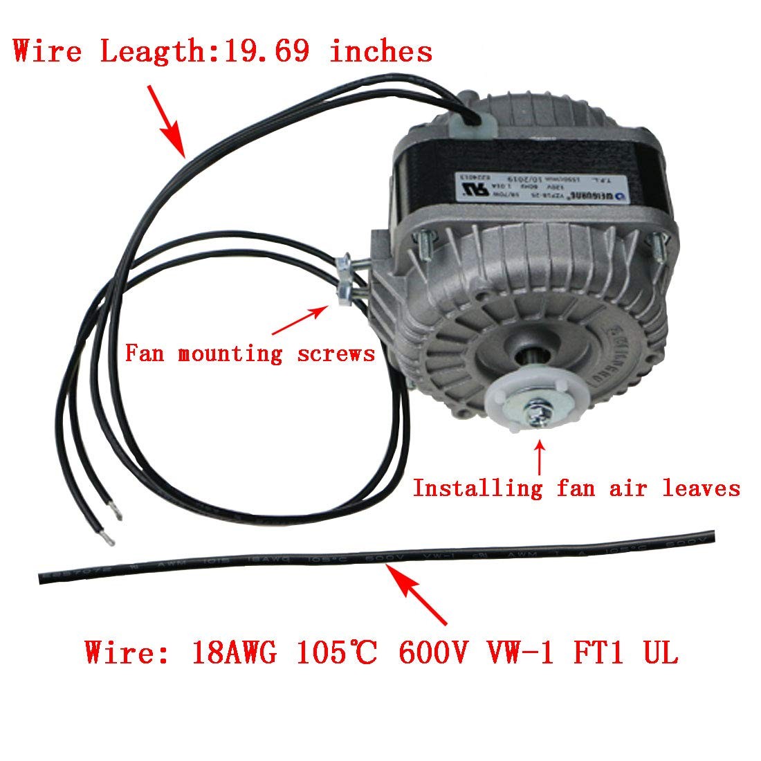 YZF10-20 Shaded Pole Motor 110V-120V 60Hz 0.80A 10W AC Fan for Small…