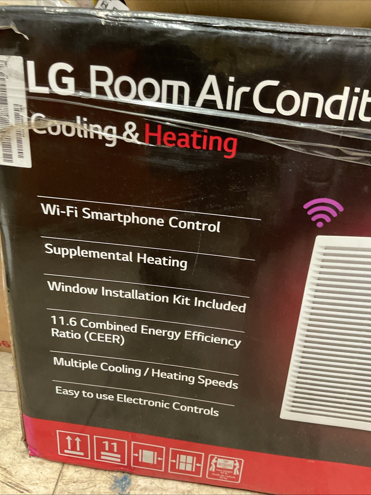 🎁 LG LW1823HR 12,200 BTU Window AC W/Heat, 570 Sq.FT LARGE ROOM 🆕OPEN BOX