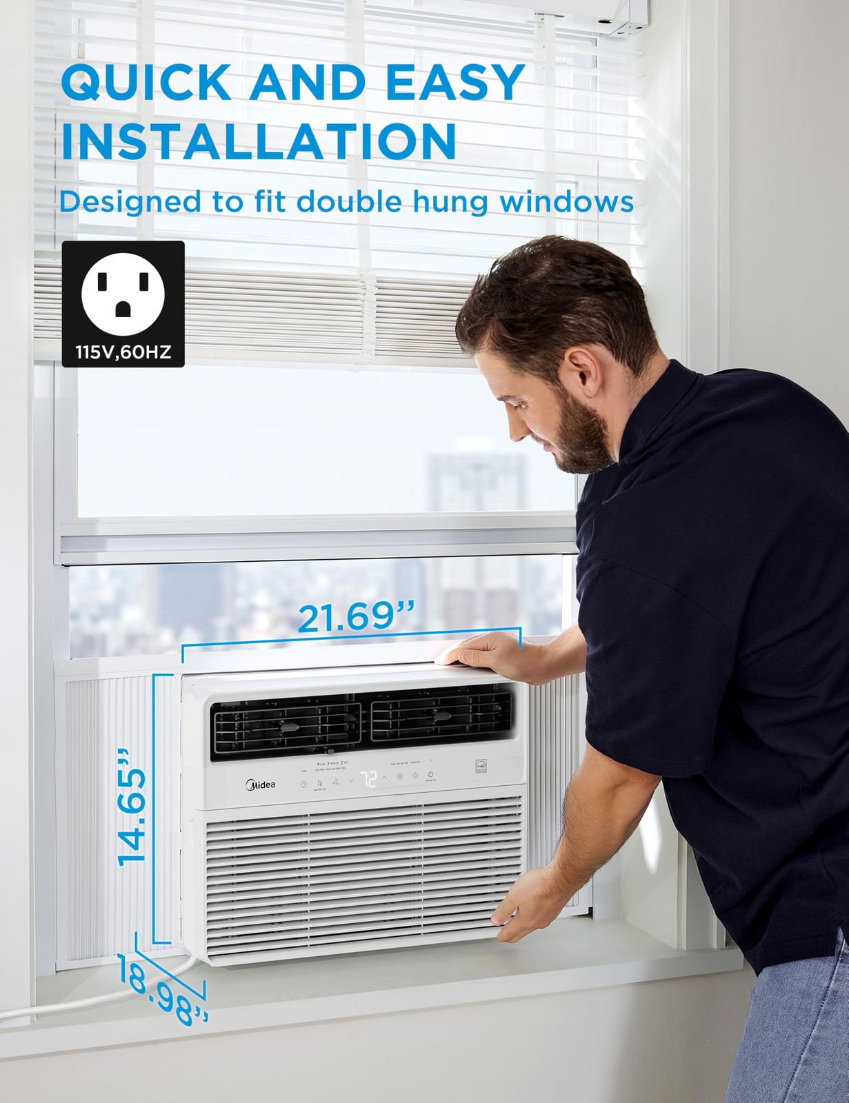 Midea 14,000 BTU Smart Inverter Window Air Conditioner with APP, Alexa Contro…