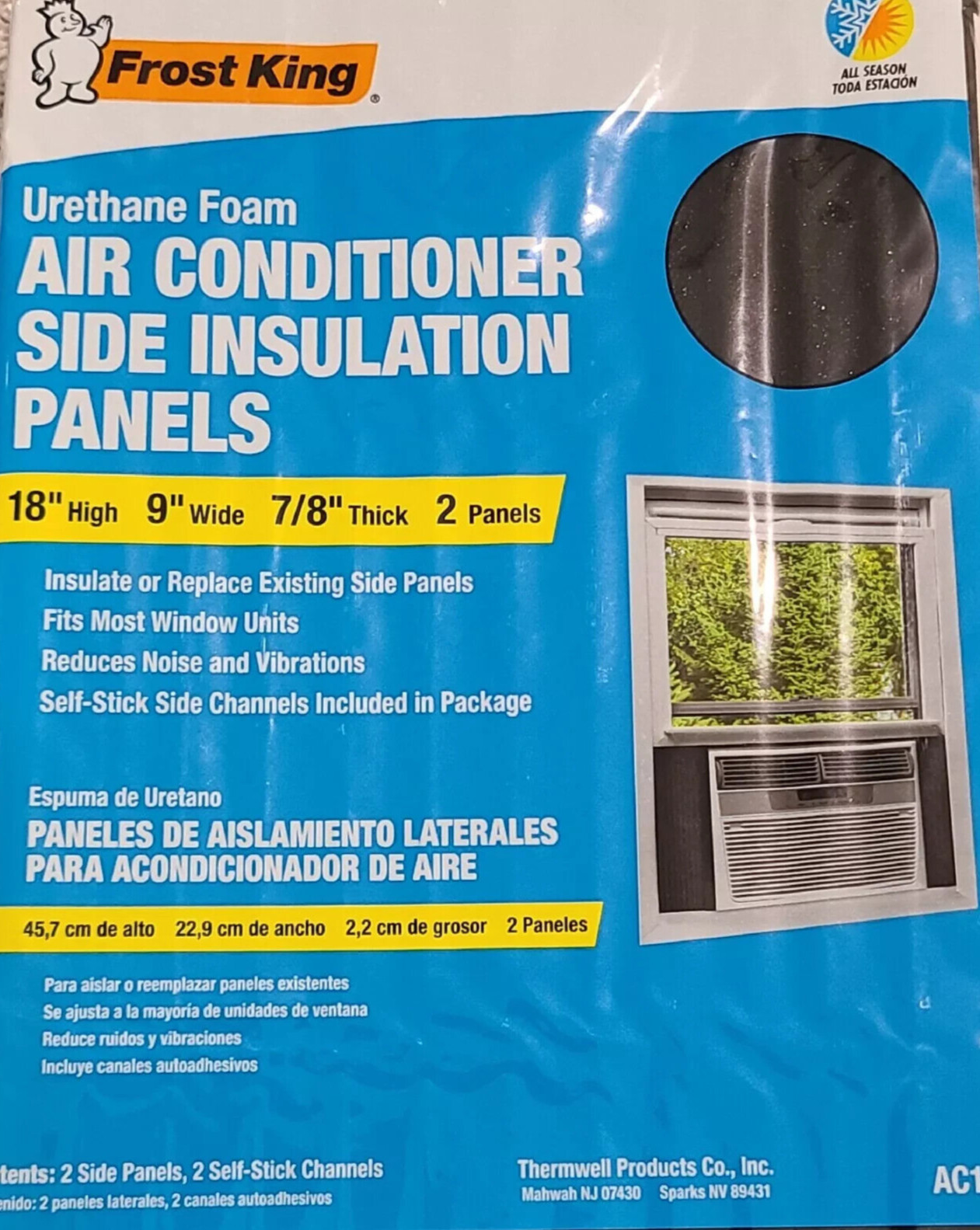 Frost King Foam Side Insulation Panels for Window Air Conditioner – AC14