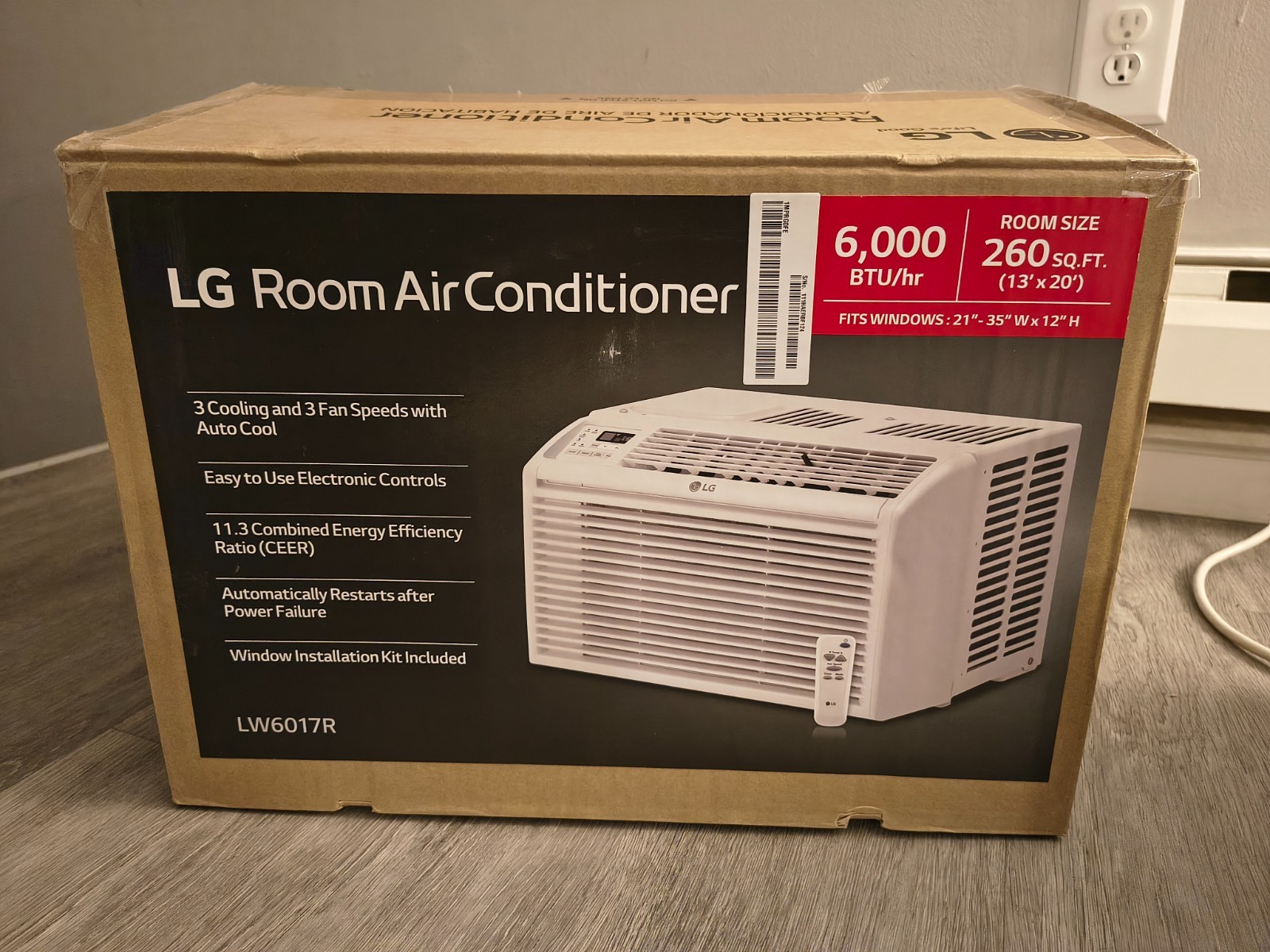 LG Window Air Conditioner with Remote Control – White (LW6017R) [Slightly used]