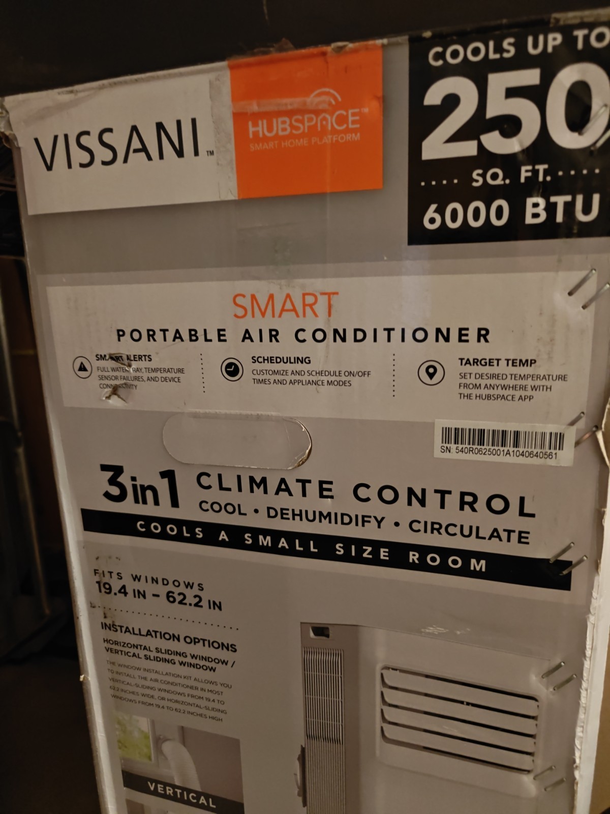 NEW Vissani 6,000 BTU 115-Volt Window Air Conditioner for 250 sq. ft. W/ Remote