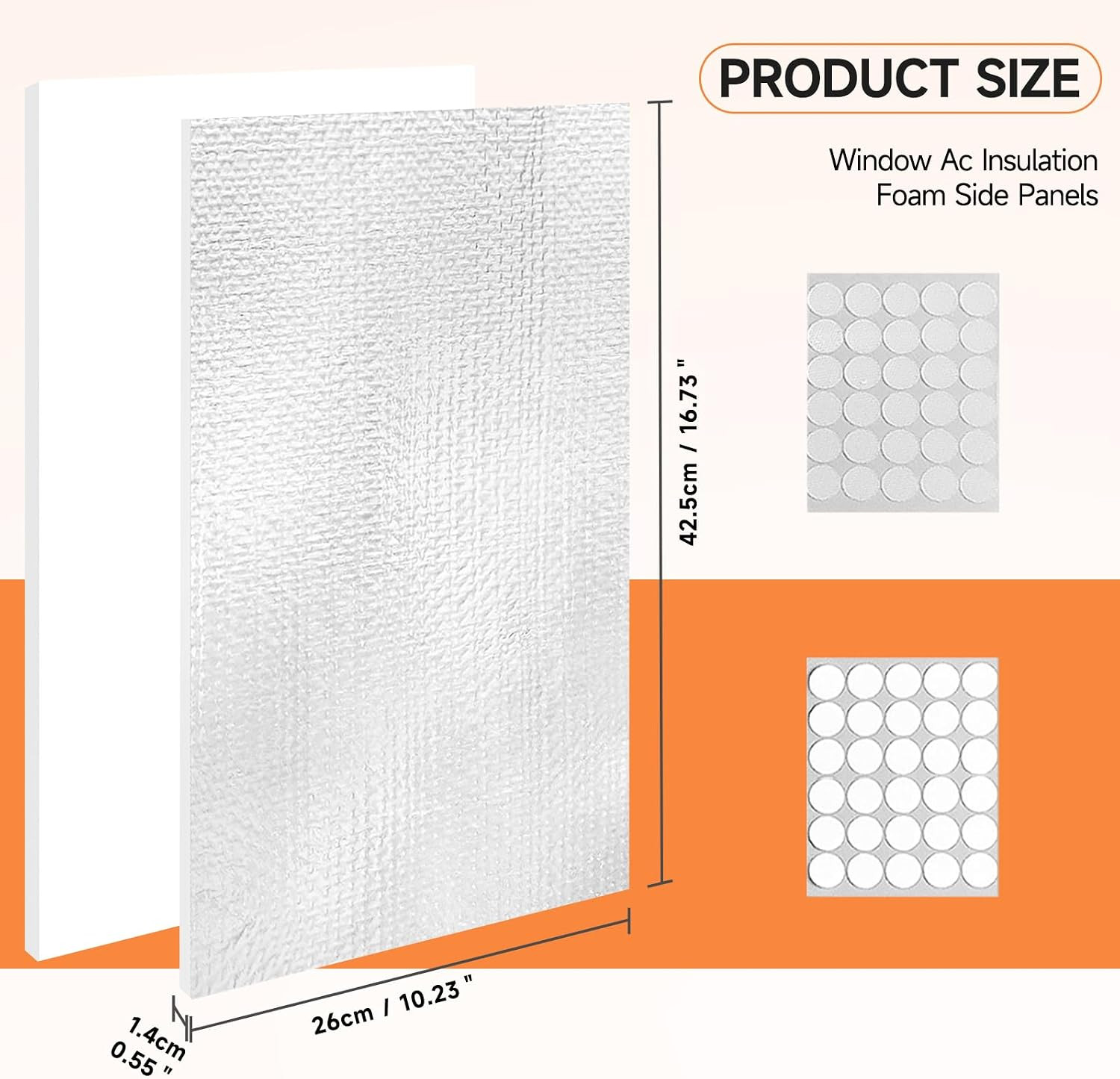 Window Air Conditioner Insulated Foam Panels, | Winter Surround Insulation Side