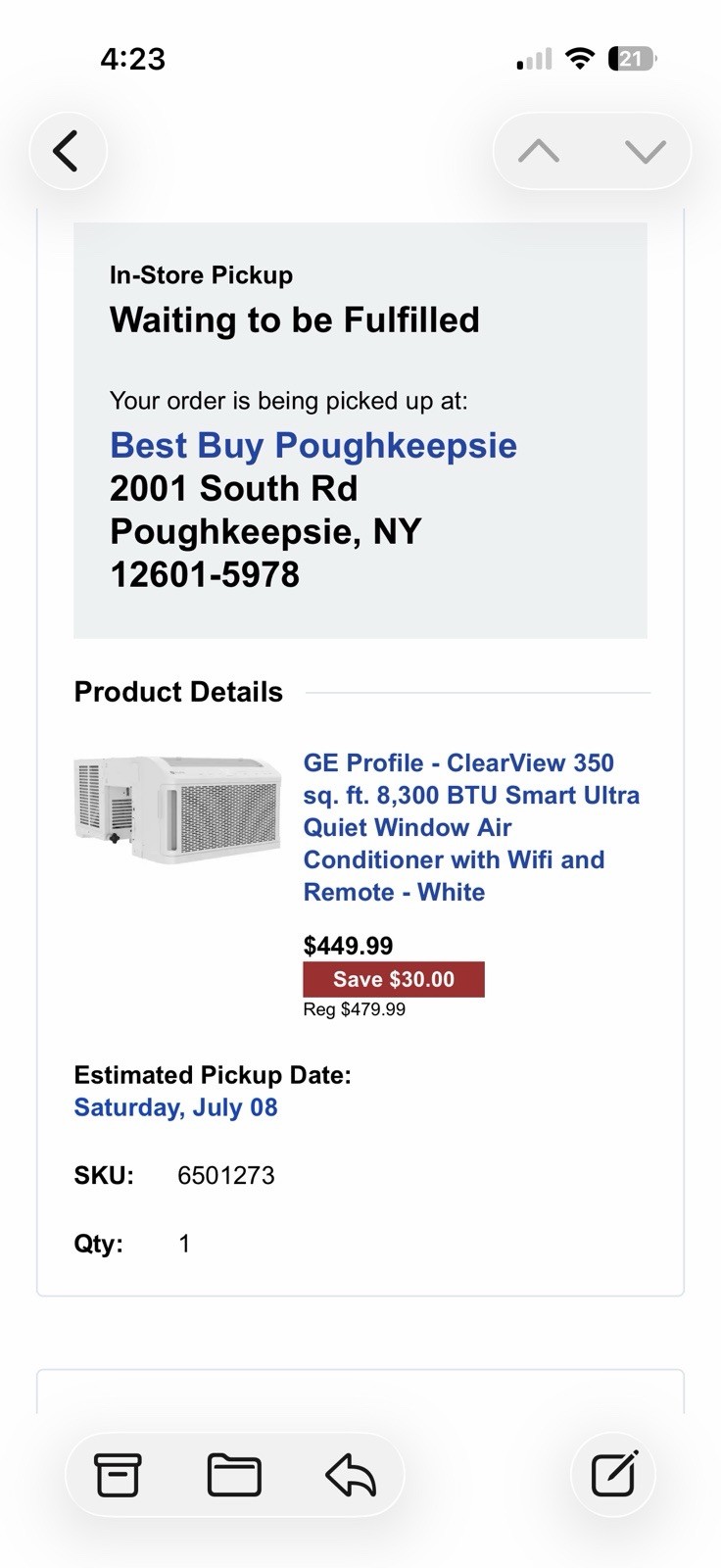 GE Profile Clearview 350 Window AC 8,300 BTU, 350 SQ Ft Air Conditioner WiFi