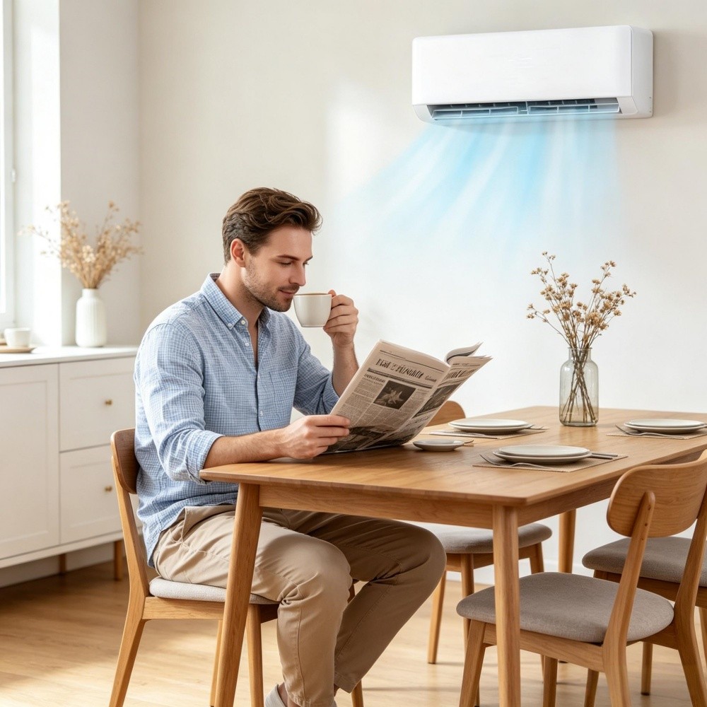 Mini Split AC 18000 BTU Cooling Heating 1250 Sq Ft SEER2 22 R32 WiFi 230V White