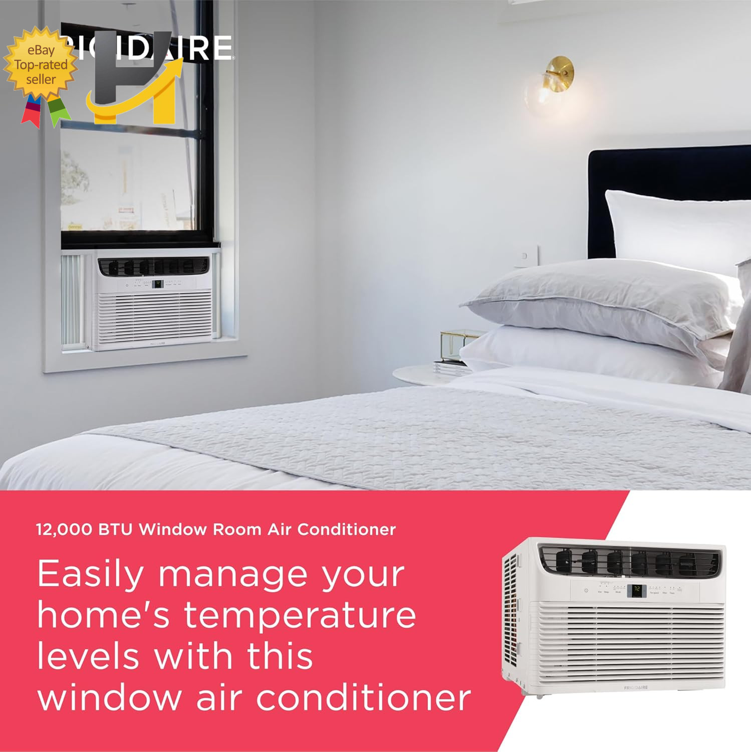 Frigidaire 12000 BTU Window Air Conditioner AC Unit Remote 115V FHWC123TC1