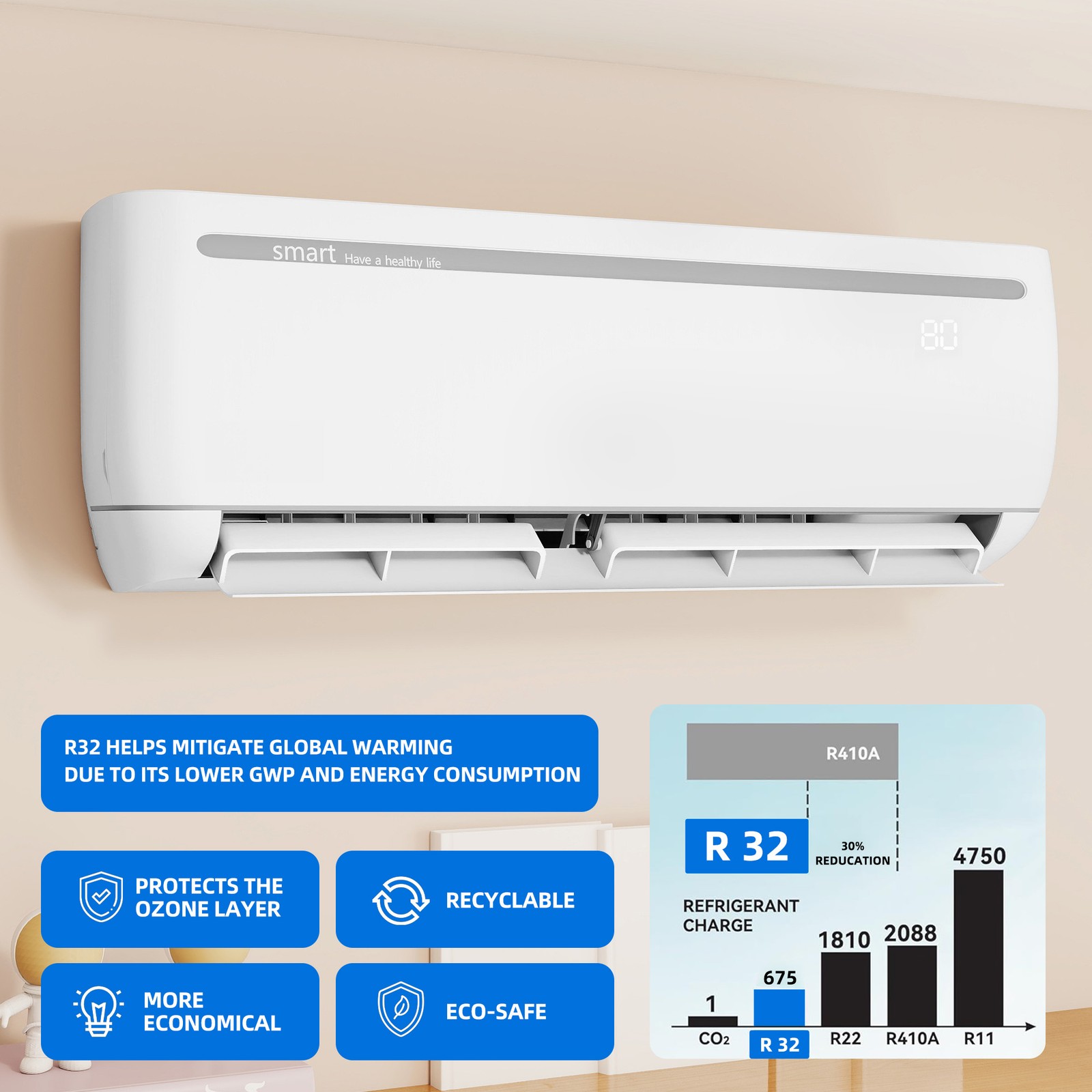 9000 BTU Mini Split AC Perfect for 450 Sq. Ft.Heat 19 SEER2 110V Air Conditioner