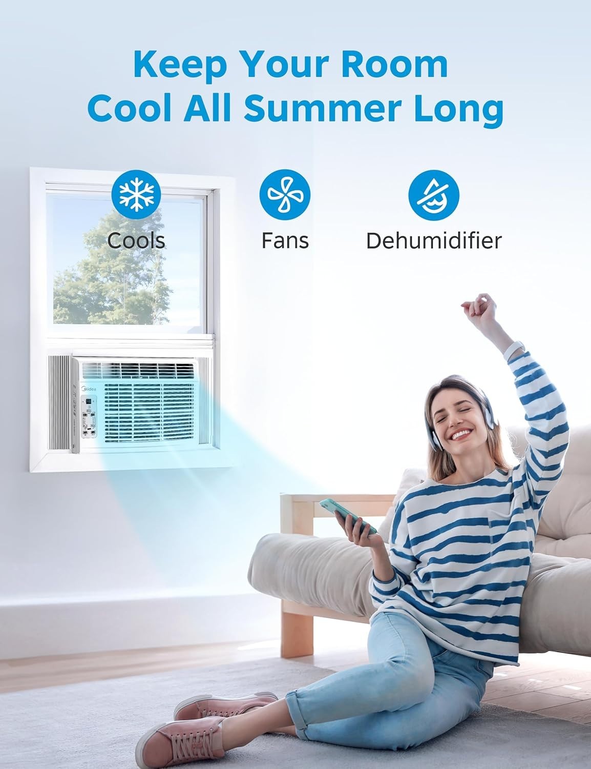 5,000 BTU Window Air Conditioner, Cools up to 150 Sq. Ft. with Easy-to-Use Re…