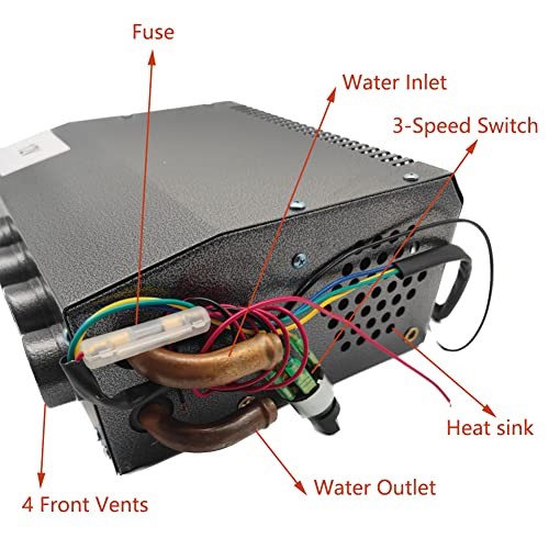 Hydronic Heater 12V 4 Front Vents, Compact Design, Portable 4 Ports new