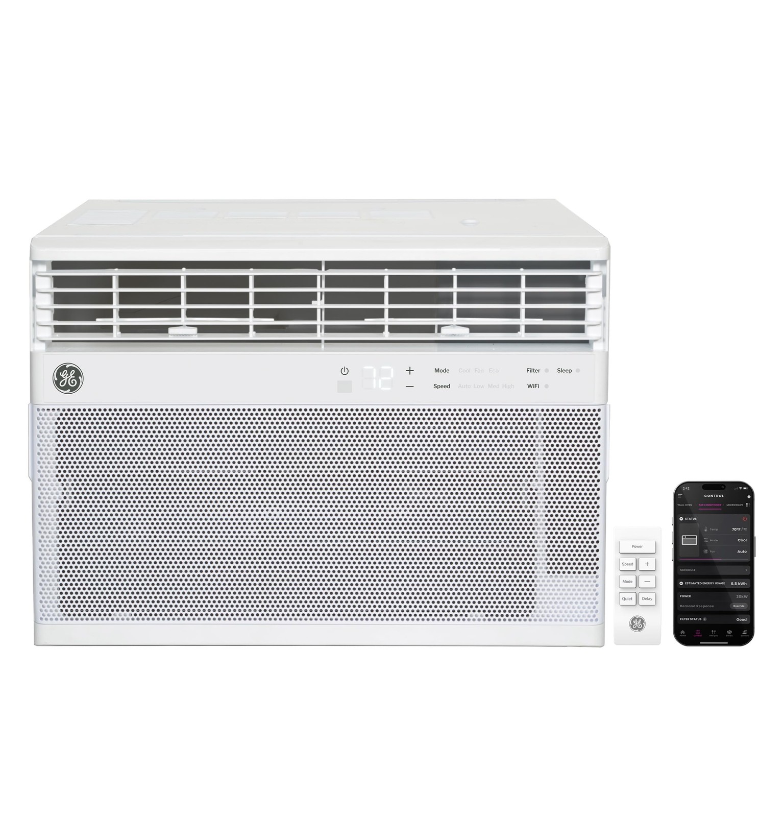 GE 10000BTU Window AC 450sqft Smart WiFi Alexa White