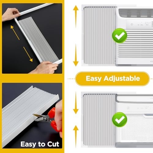 Window Air Conditioner Side Panels with Frame Adjustable Extra Wide 2 Pack