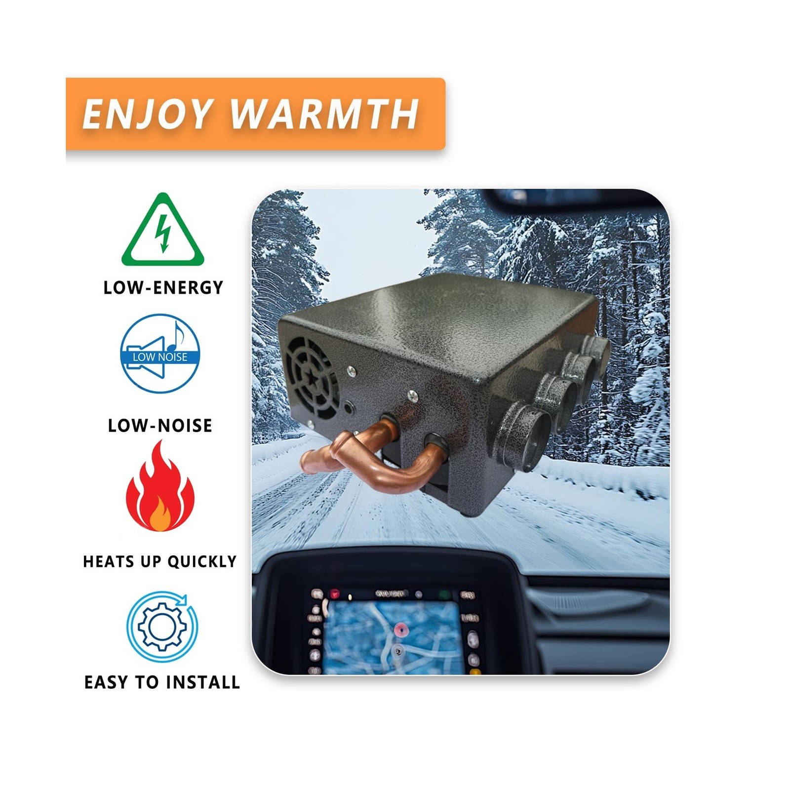 XuSha 8000 BTU 4 Ports 12 Volt Universal Car Truck Fan Heater Air Heater Dies…
