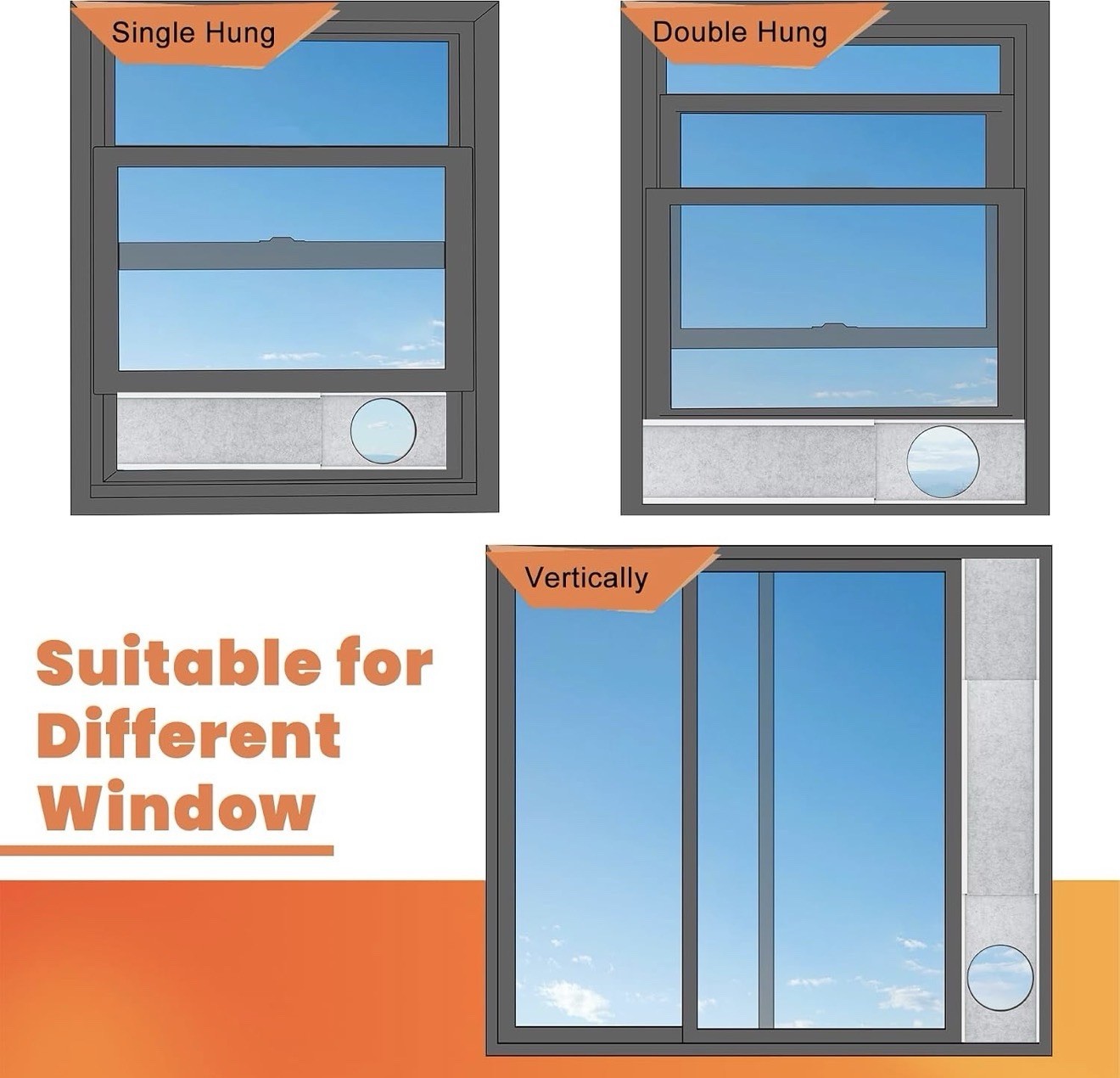Insulated Foam Panels for Portable Air Conditioner Window Vent Kit 3pcs – A0003