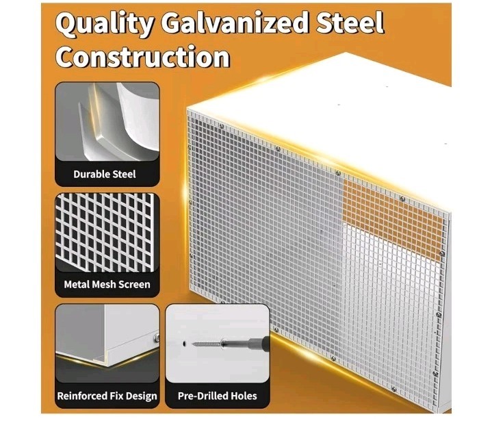 Durable Air Conditioner Wall Sleeve 26″ AC Wall Sleeve w/ Mesh Vent/Drain Hole