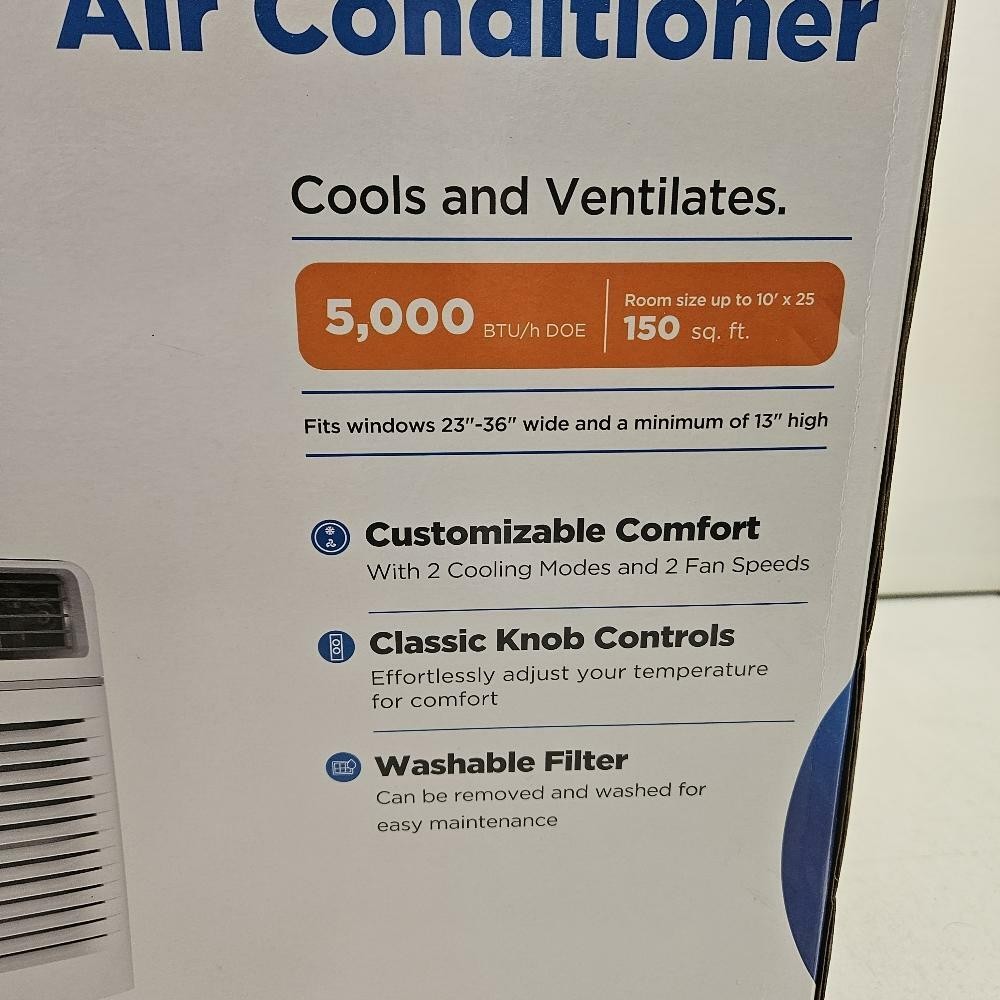 Midea 5,000 BTU Window Air Conditioner, Cools 150 Sq. Ft. Reusable Filter/Remote