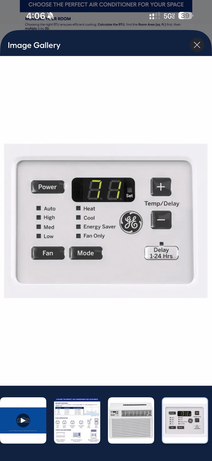 GE 11,800 BTU 230V Window Air Conditioner with Heat & Remote, White Fast Ship ✅✅