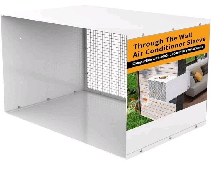 Durable Air Conditioner Wall Sleeve 26″ AC Wall Sleeve w/ Mesh Vent/Drain Hole