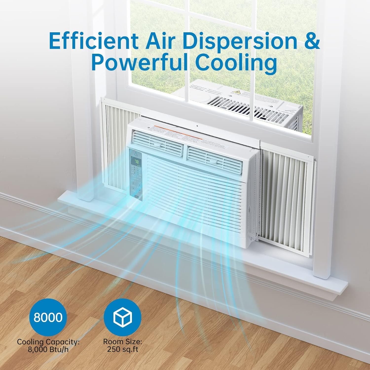 Gravee 6000BTU Window Air Conditioner Smart AC Unit 250Sq.ft. w/Remote Control