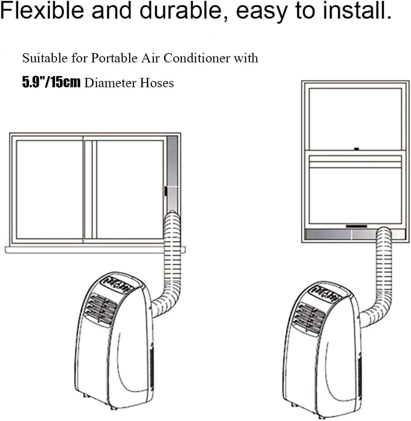 Portable Air Conditioner Window Seal Kit with Coupler,Adjustable Vertical/Horizo