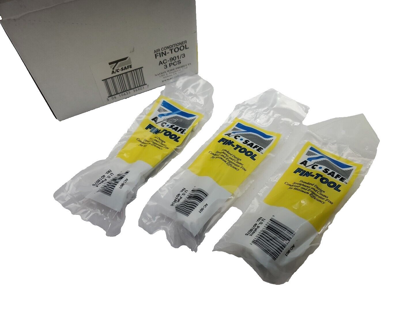 CASE OF 3, AC Safe AC-901/ Gray & Silver Aluminum/Steel Air Conditioner Fin Tool