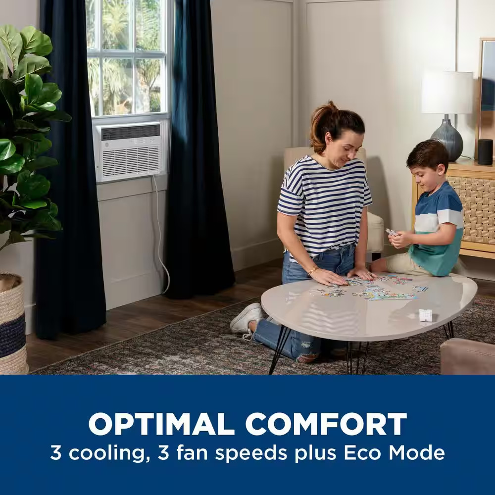 8,000 BTU Smart Window Air Conditioner for 350 Sq. Ft. in White with Wi-Fi and R
