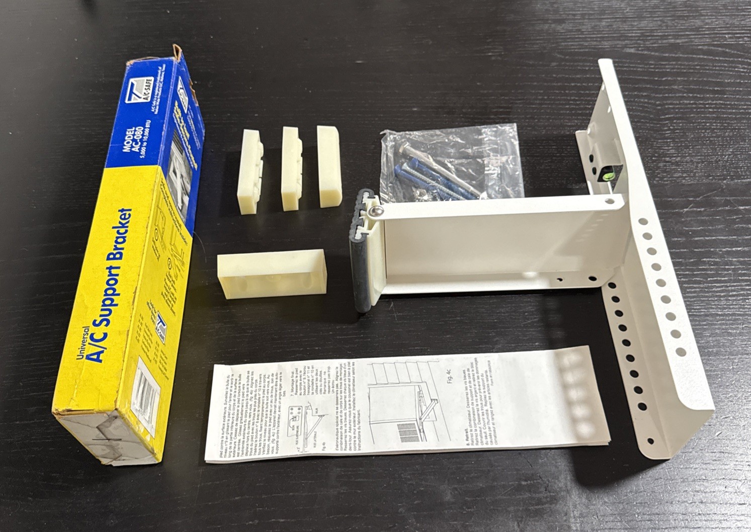 AC Safe AC-080 Universal Light-Duty Air Conditioner Support Bracket, Up to 80lb