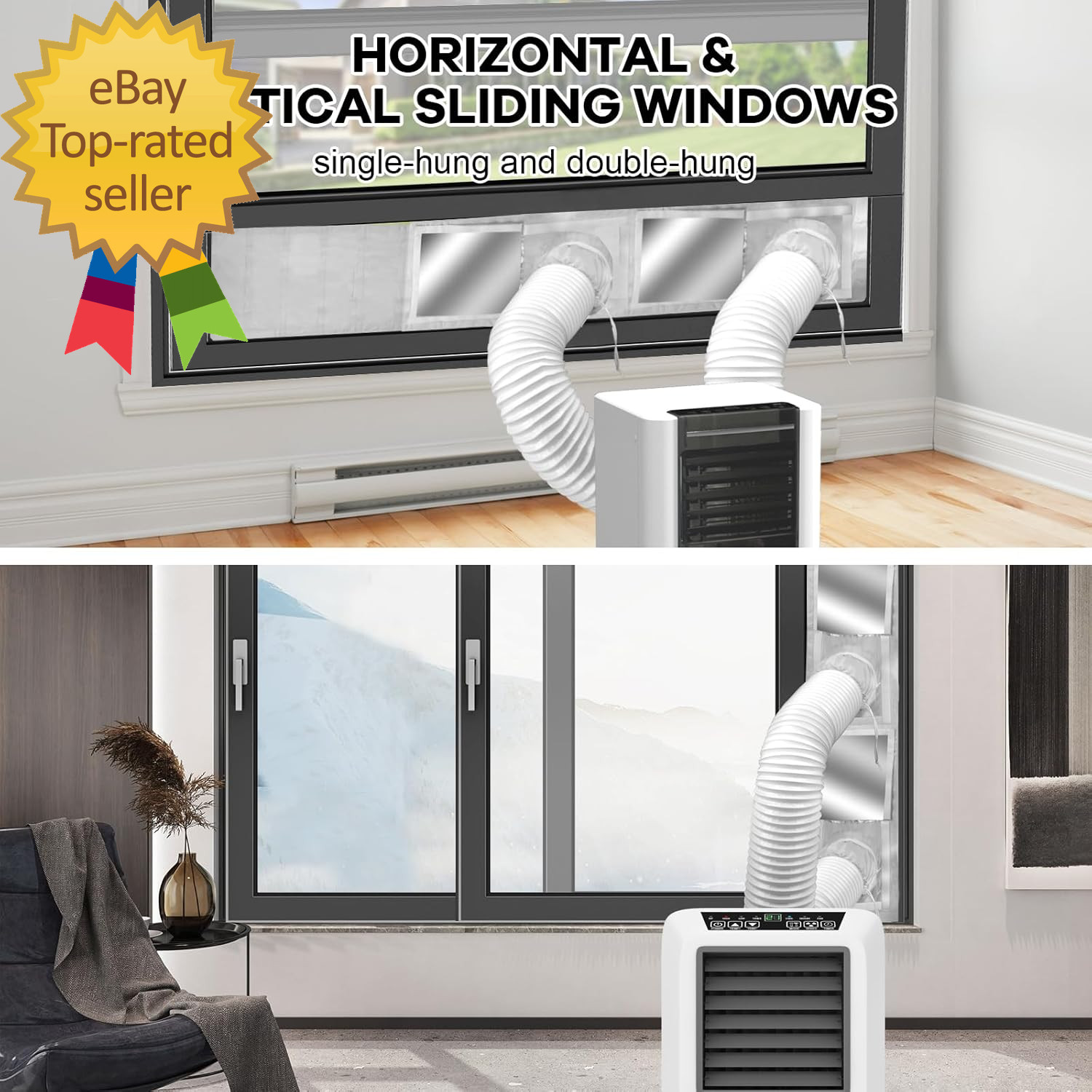 Portable Air Conditioner Window Vent Kit Universal Sliding Window Seal Kit
