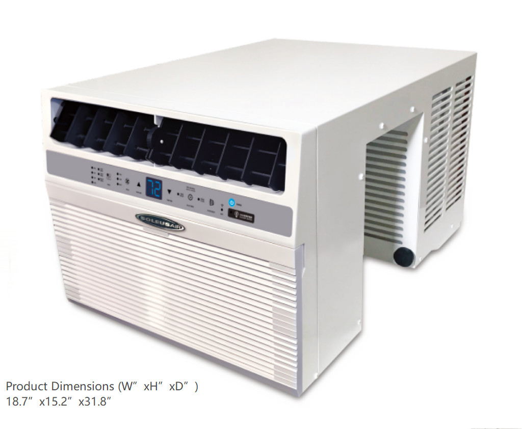 Refurbished Soleus Air 10000 BTU Saddle Window Air Conditioner w/ Heating Wi-Fi