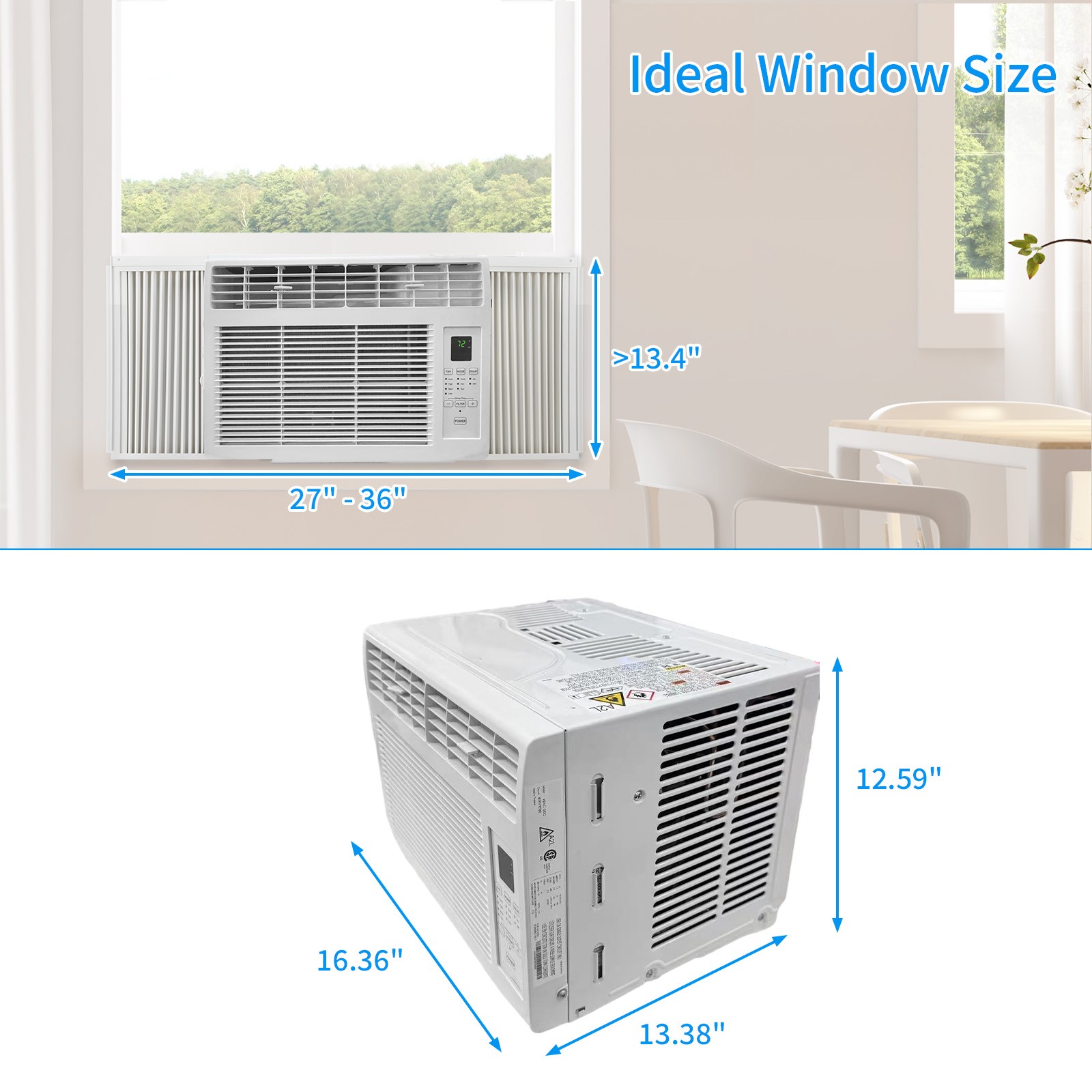 ROVSUN Portable 5000 BTU 6000 BTU Window Air Conditioner Cooling Remote White