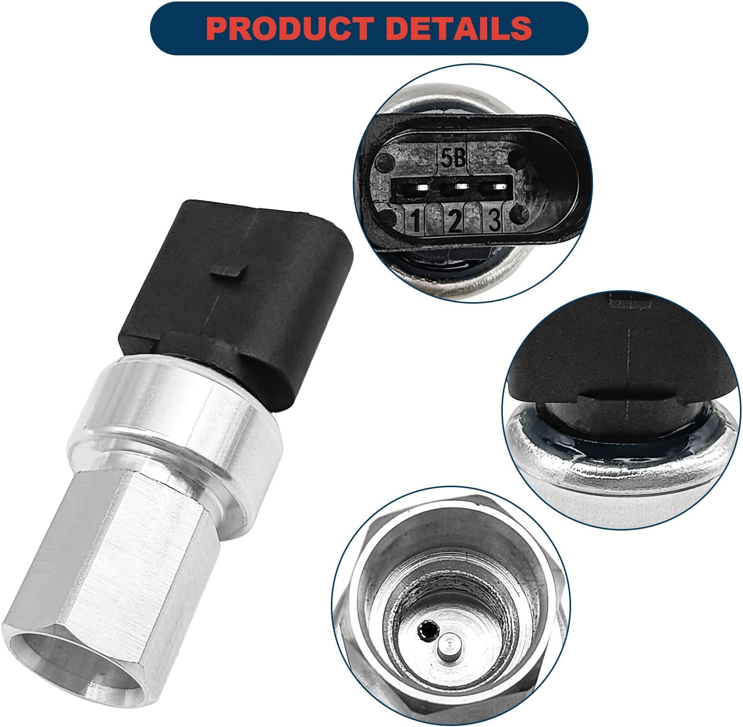 A/C Air Conditioner Pressure Sensor Switch Compatible with VW Conditioner 2000-2