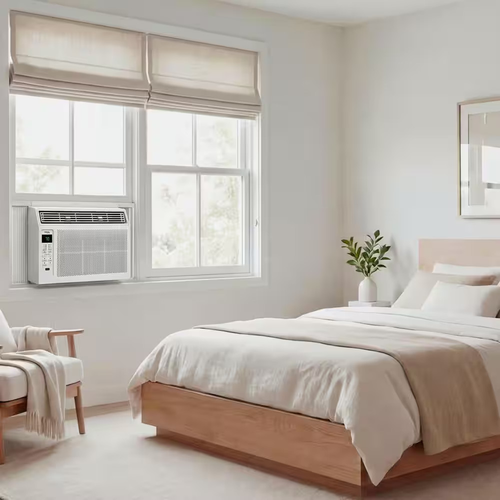 6,000 BTU (DOE) Window Air Conditioner Cools 250 Sq. Ft. with Remote in White