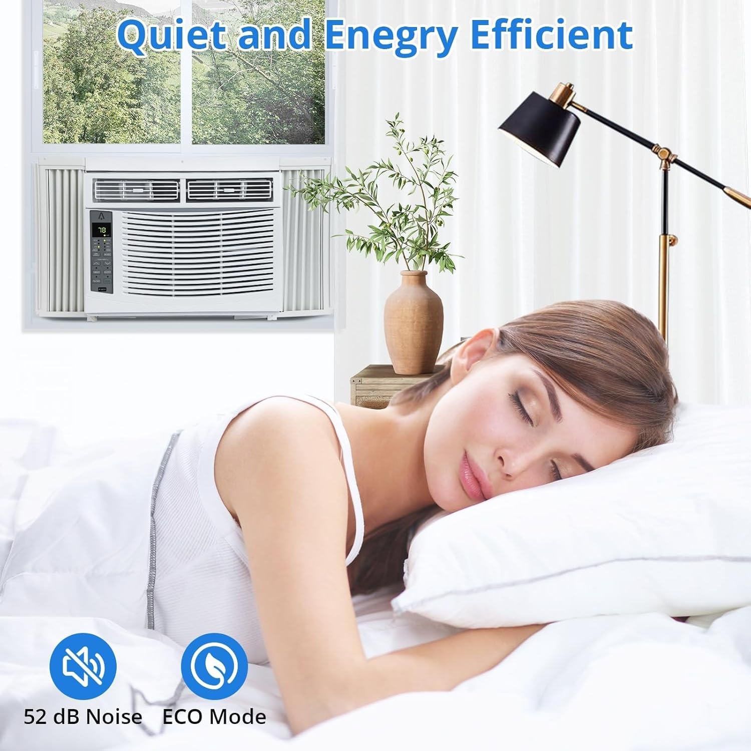6000 BTU Window AC 250 Sq.ft Energy Efficient Remote Control Timer Bedroom