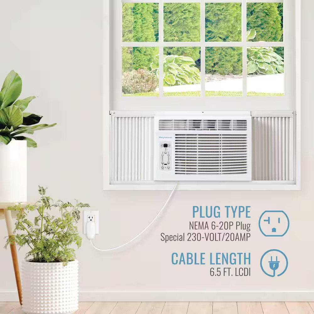 12,000/11,600 BTU 230V Window Air Conditioner with 11,000 BTU Supplemental Heat