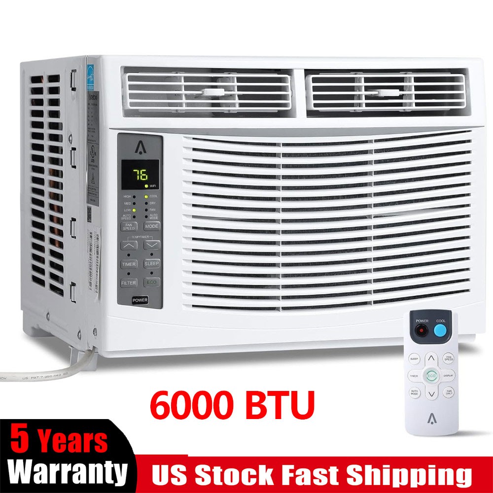 Window Air Conditioner 6000 BTU Window AC Unit Cools Up to 250 Square Feet