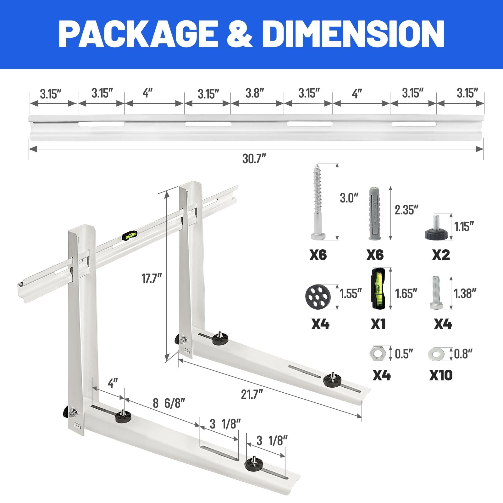 Heavy Duty Mini Split Wall Mount Bracket for AC Heat Pump 9000-36000 BTU, Foldab
