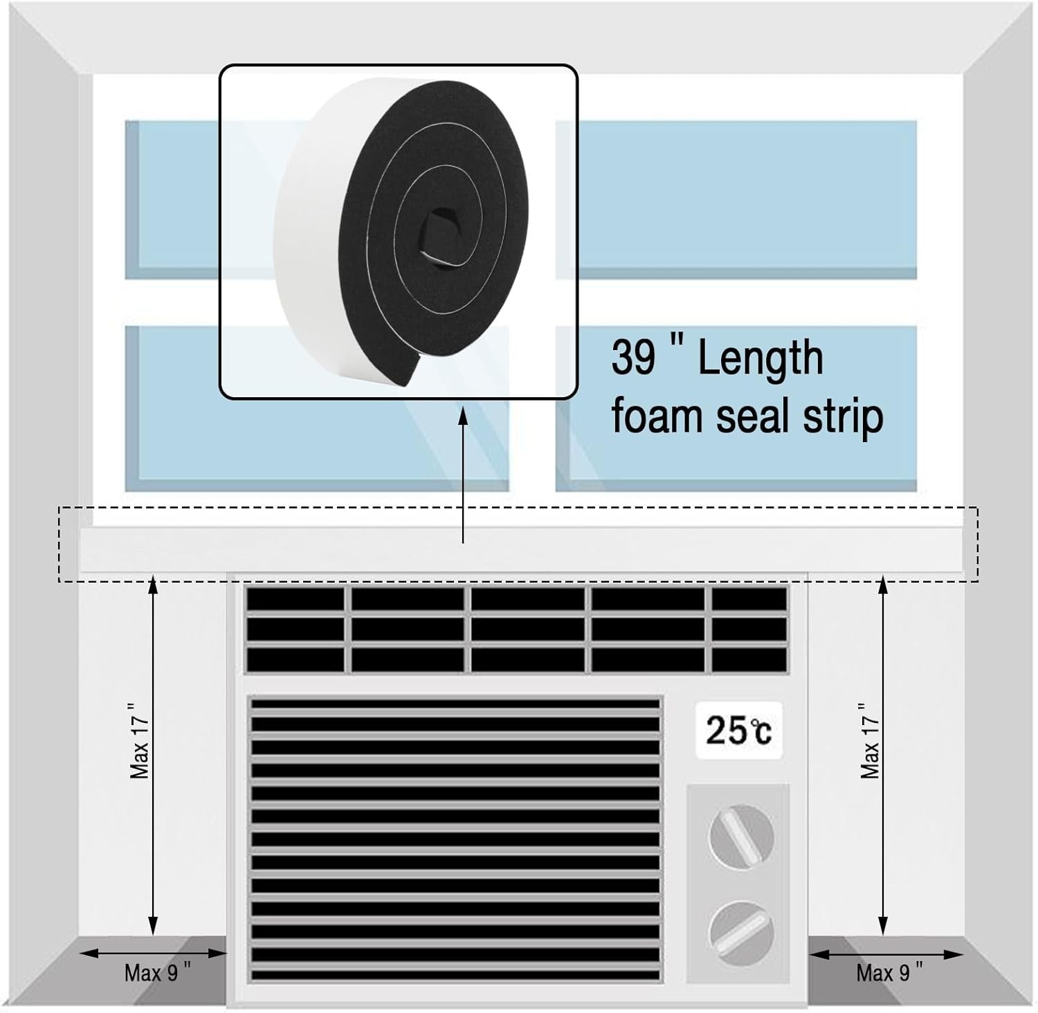 Window Air Conditioner Surround Foam Insulation Panels,Ac Side Insulating Sun Bl