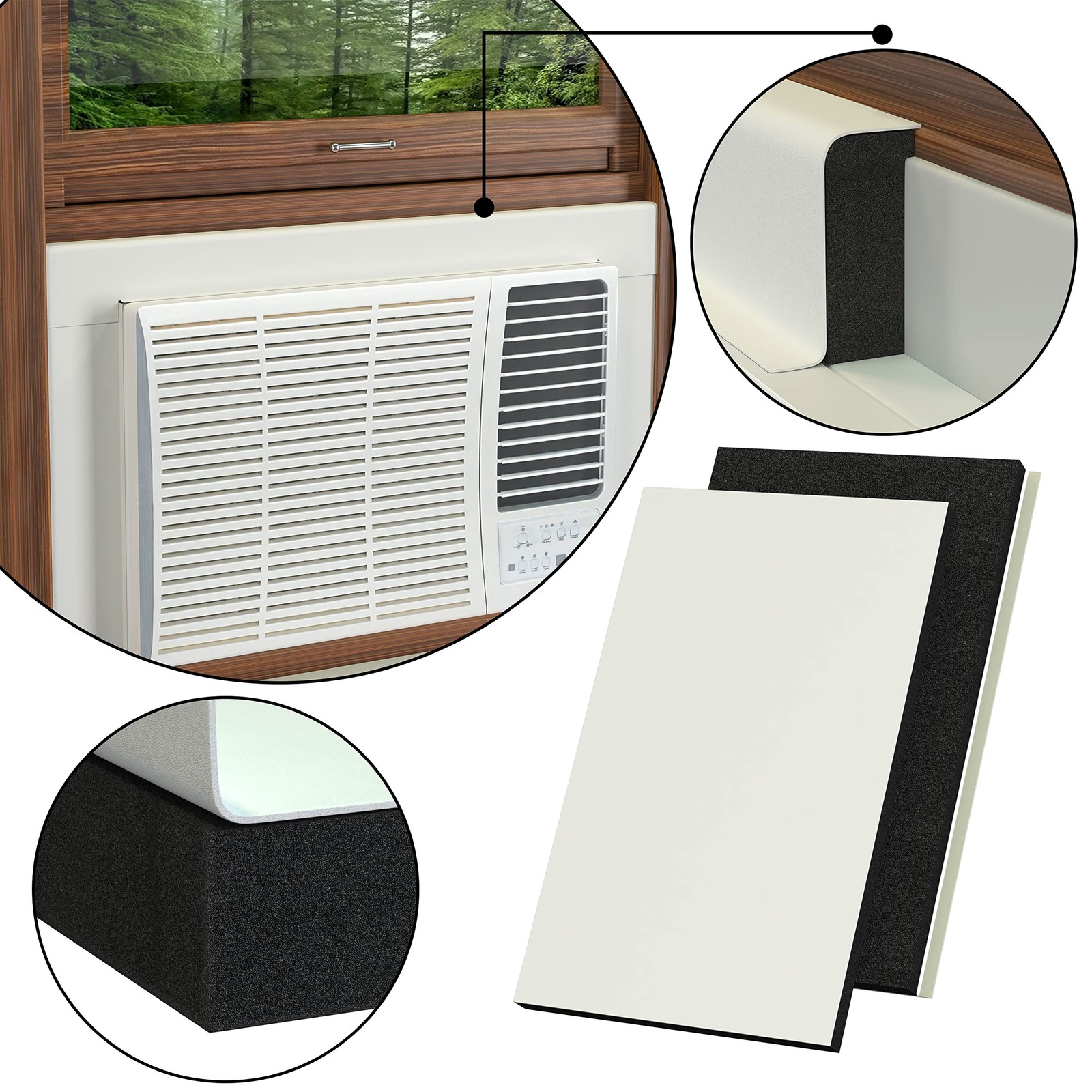 Surround Insulation Side Panels for Window AC Unit Fits 36″-40″ Wide Window