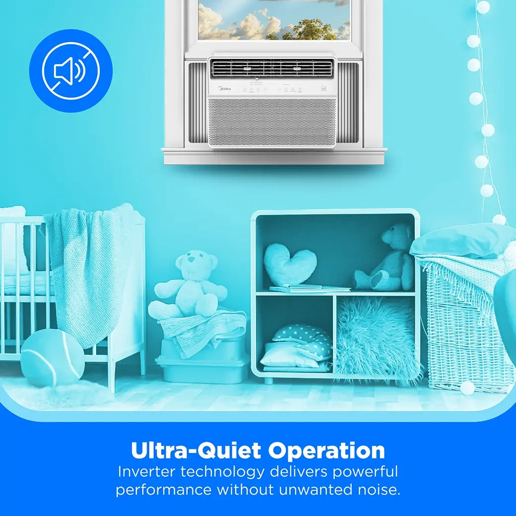 Midea 14,000 BTU DOE Inverter Plus 3-in-1 700 sq ft Smart Window Air Conditioner